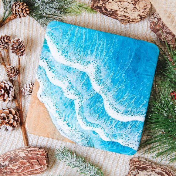 Maria Risen Art Other - 8" Resin Trivet for Hot Dishes, Resin Hot Pad, Resin Board, Birthday Present